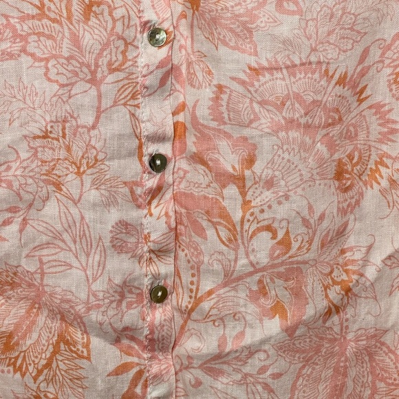 Sigrid‎ Olsen 100% Linen Floral Print Long Sleeve Tunic Button Front Top Size 1X - Picture 5 of 5